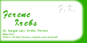 ferenc krebs business card
